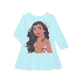 Robe Moana pour petites filles, taille basse, imprimé graphique, manches longues, tailles 12 mois à 5 ans