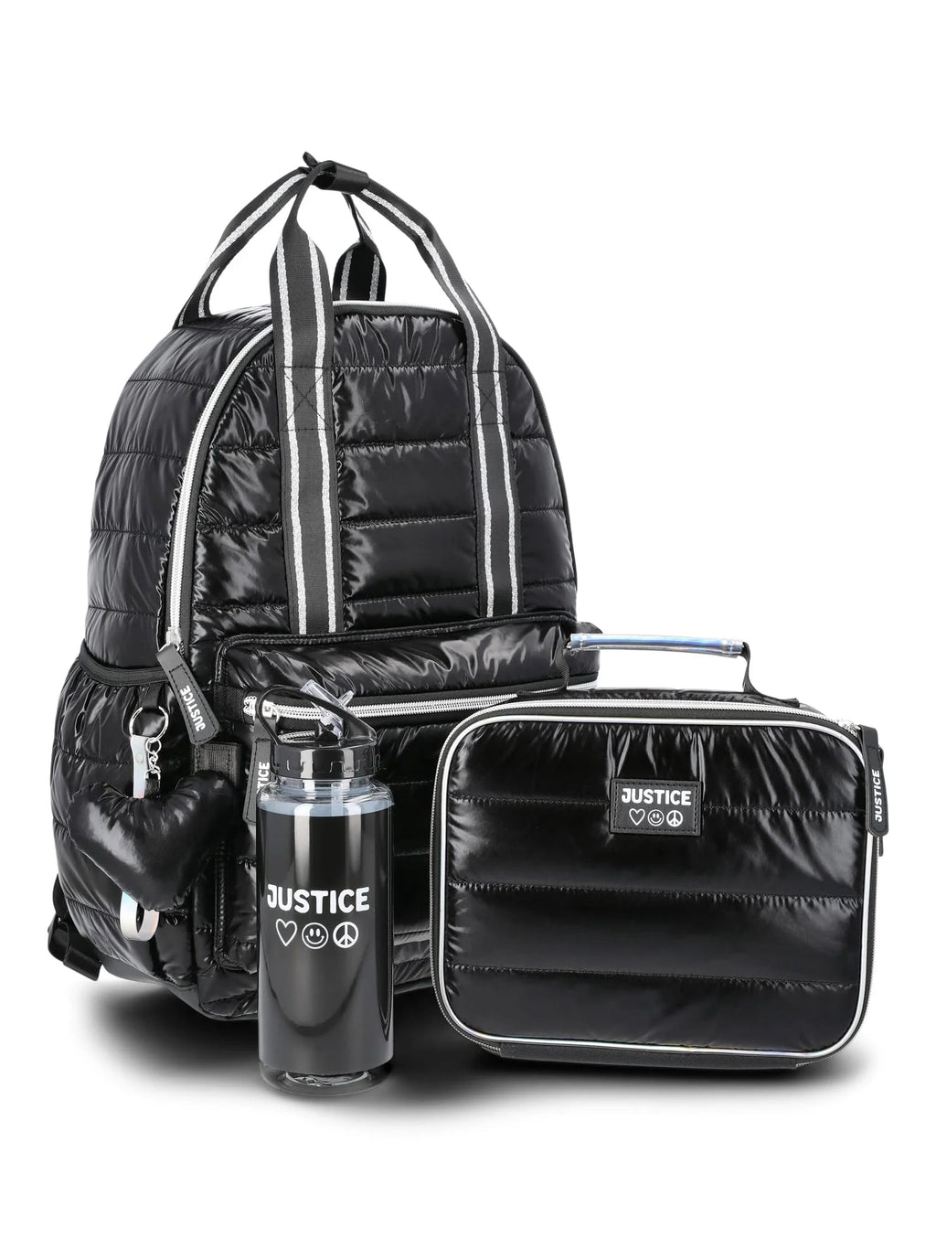 Ensemble Sac à Dos Justice 3 Pièces – Matelassé Noir