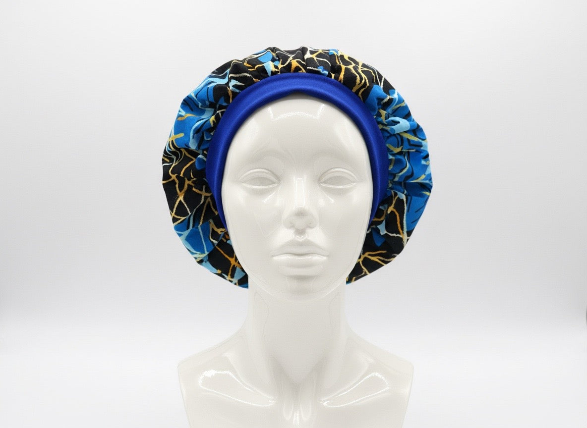Bonnet de Nuit Wax Bleu & Or