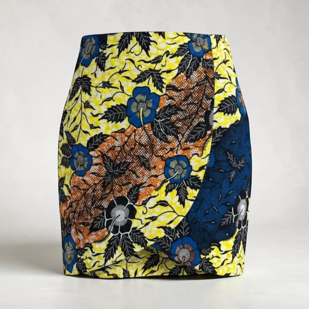 Mini-Jupe Wax Africain Patchwork
