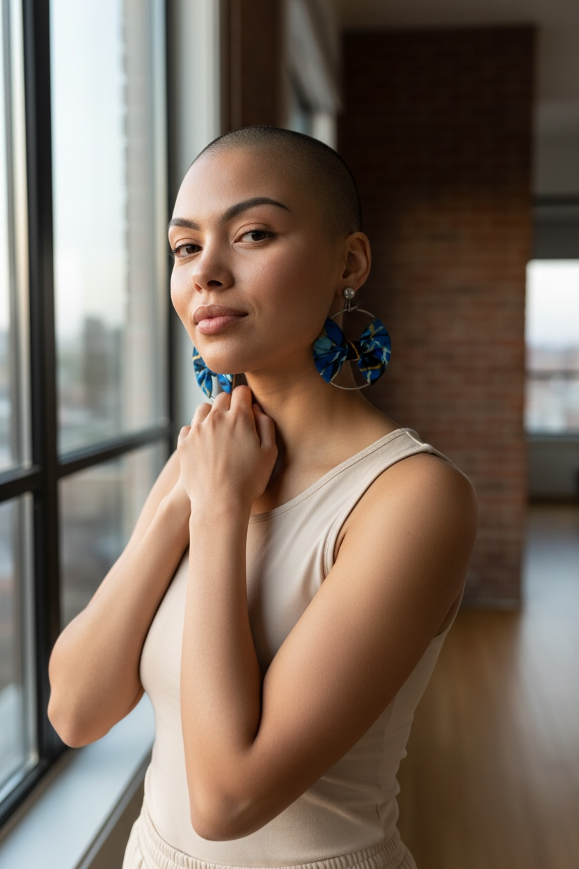 Ankara Bow Hoop Earrings