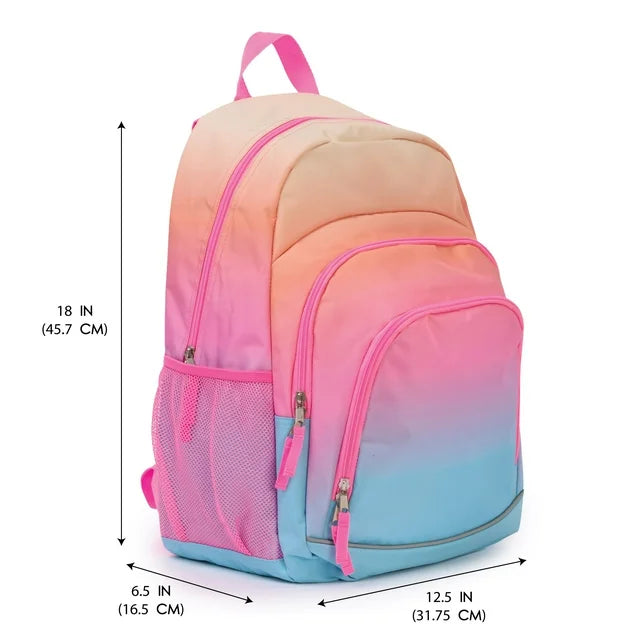 Sac à Dos Dégradé Arc-en-Ciel Pastel - Rose Bleu Turquoise