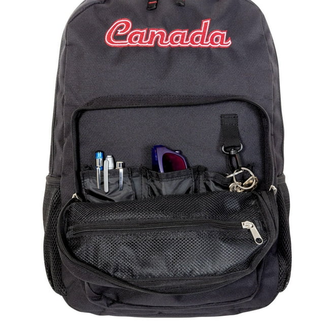 Sac à dos Noir Canada pour l'école avec compartiment pour ordinateur portable