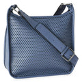 Sac Bandoulière Cuir Perforé - Bleu Marine et Blanc Crème