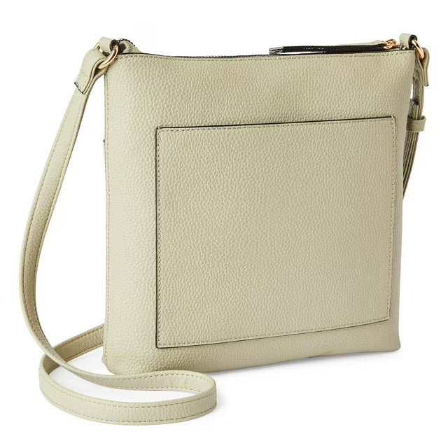 Sac Bandoulière Cuir Beige Crème - Finitions Dorées Élégantes