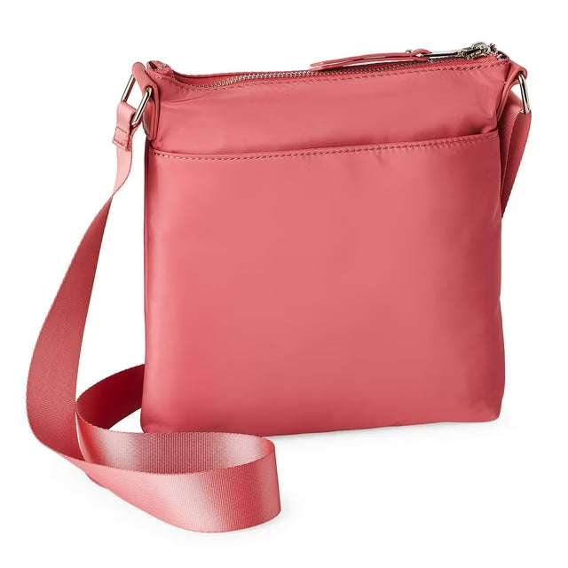 Sac Bandoulière Nylon Rose Corail - Multi-Poches Zippées