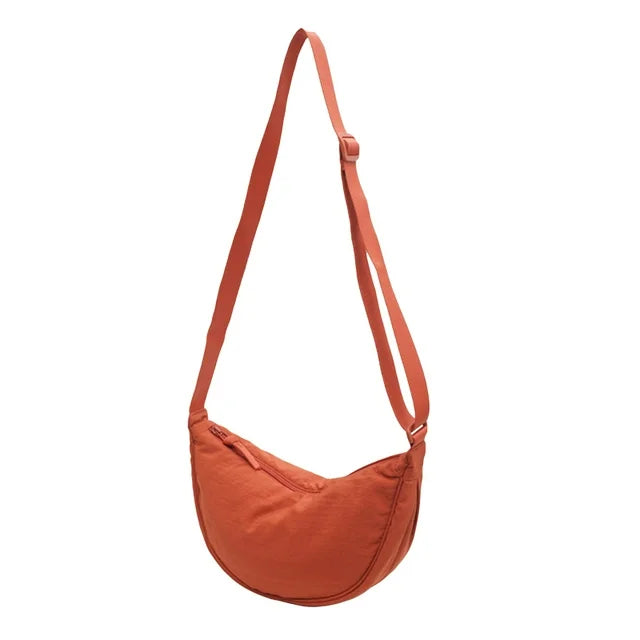 Sac Demi-Lune Nylon Terracotta - Crescent Bag Tendance