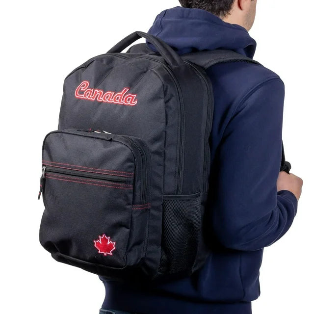 Sac à dos Noir Canada pour l'école avec compartiment pour ordinateur portable