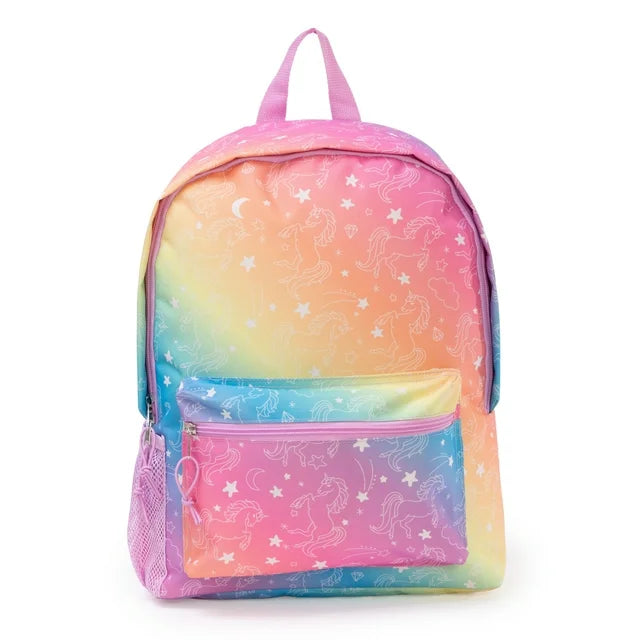Sac à Dos Arc-en-Ciel Licornes Pastel - Dégradé Multicolore