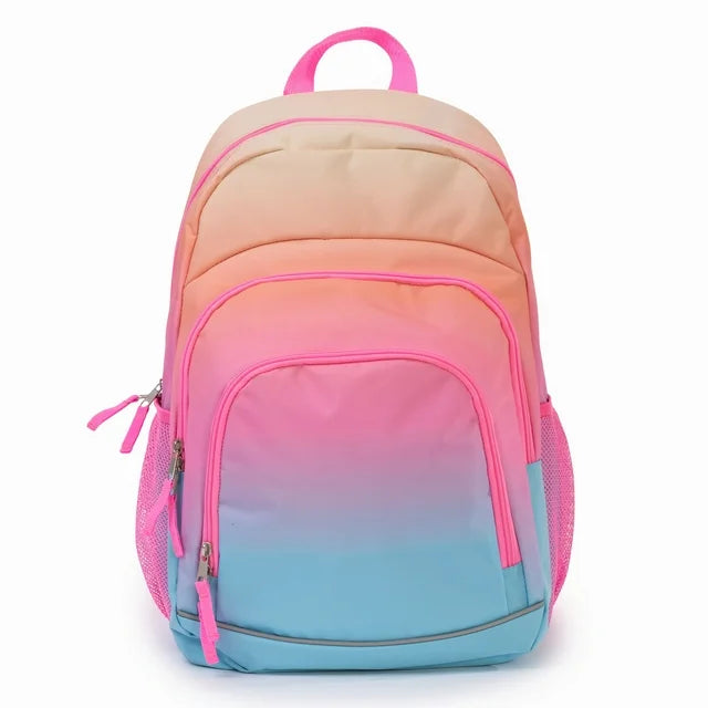 Sac à Dos Dégradé Arc-en-Ciel Pastel - Rose Bleu Turquoise