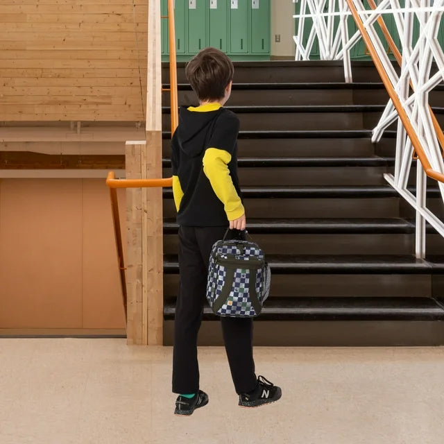 Jetstream Deluxe Kids Lunch Bag Insulated with Front Pocket, Side Mesh & Padded Handle