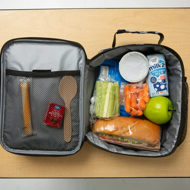 Jetstream Deluxe Kids Lunch Bag Insulated with Front Pocket, Side Mesh & Padded Handle
